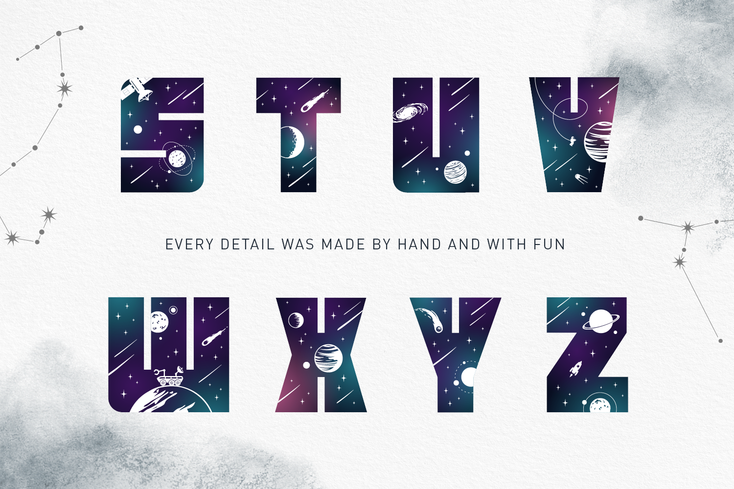 Lost In Space. Color Font (SVG)