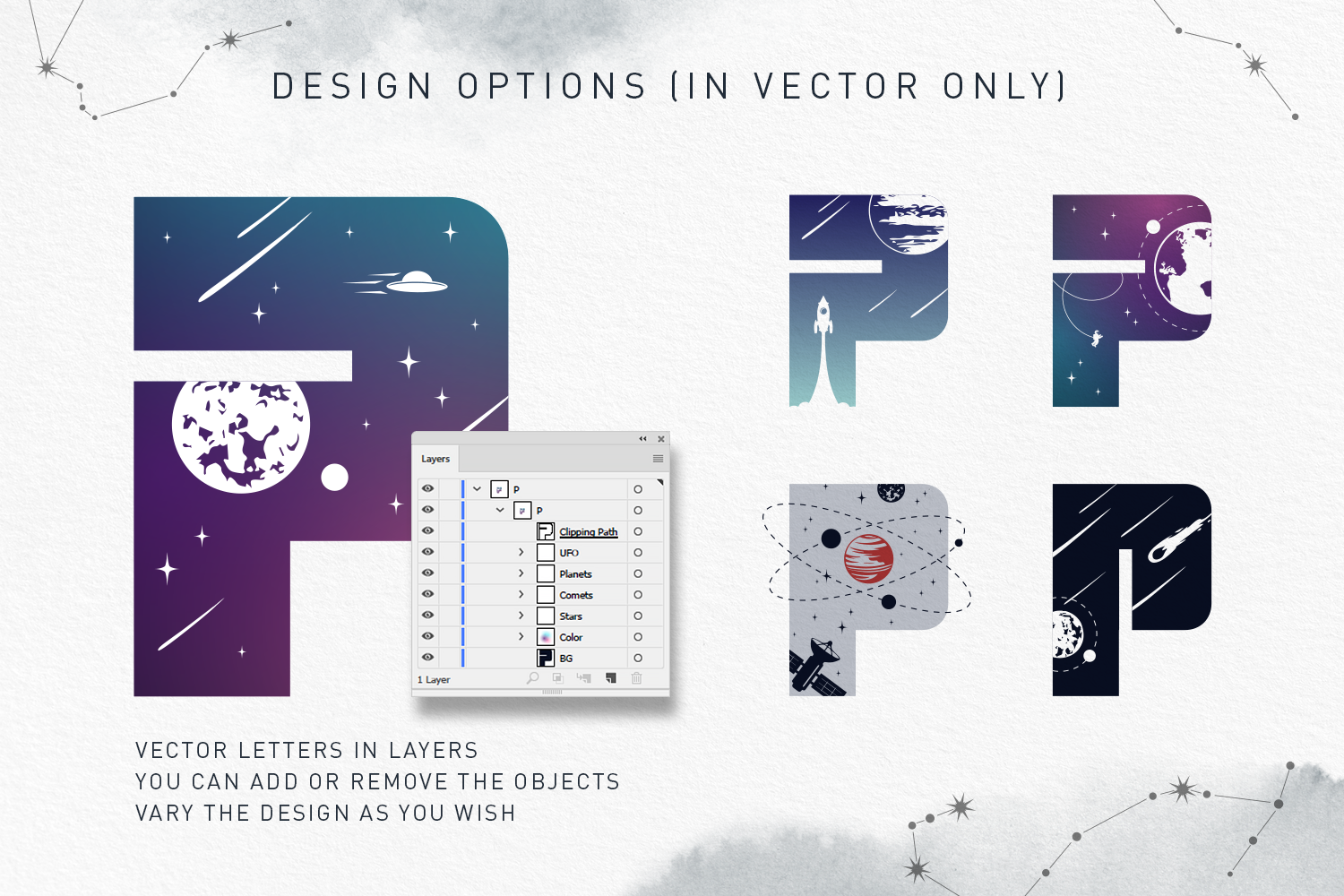 Lost In Space. Color Font (SVG)