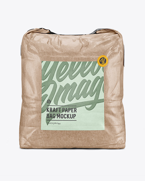 5 kg Kraft Paper Bag Mockup - Front View