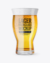 Revival Glass With Lager Beer Mockup