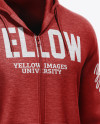 Melange Men’s Full-Zip Hoodie Mockup - Half Side View