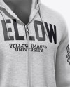 Melange Men’s Full-Zip Hoodie Mockup - Half Side View