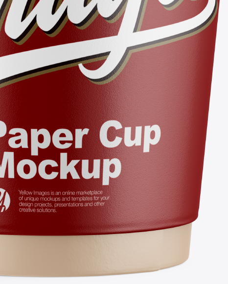 Matte Paper Coffee Cup Mockup - Front View