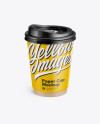 Glossy Paper Coffee Cup Mockup - Front View (High-Angle Shot)