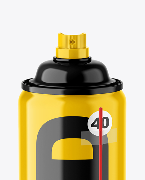 Opened Glossy Spray Bottle Mockup