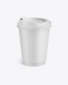 Matte Paper Coffee Cup Mockup - Front View (High-Angle Shot)