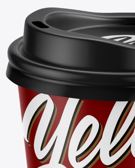 Matte Paper Coffee Cup Mockup - Front View (High-Angle Shot)