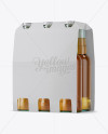 White Paper 6 Pack Beer Bottle Carrier Mockup - Halfside View