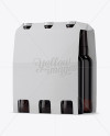 White Paper 6 Pack Amber Bottle Carrier Mockup - Halfside View