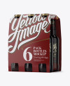 White Paper 6 Pack Amber Bottle Carrier Mockup - Halfside View