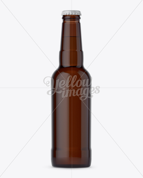 330ml Amber Beer Bottle Mockup