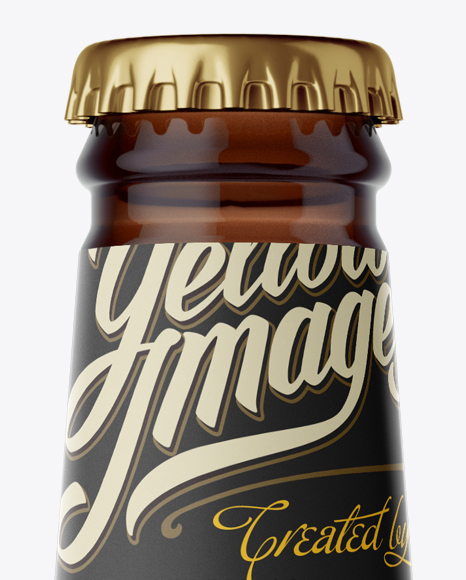 330ml Amber Beer Bottle Mockup