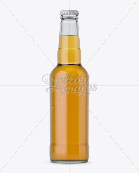 330ml Glass Bottle with Light Beer Mockup