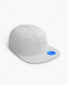 Snapback Cap with Sticker Mockup (Right Half Side View)