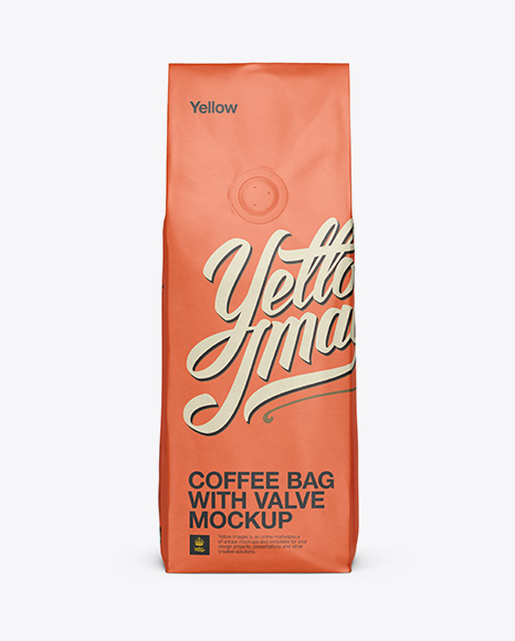 250g Coffee Bag With Valve Mockup - Front View