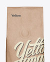 250g Kraft Coffee Bag With Valve Mockup - Front View