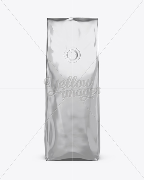 250g Foil Coffee Bag With Valve Mockup - Front View - Free Download