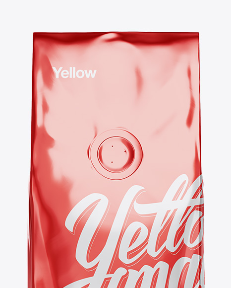 250g Foil Coffee Bag With Valve Mockup - Front View - Free Download