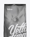 250g Matte Metallic Coffee Bag With Valve Mockup - Front View