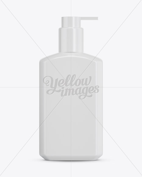 Glossy Plastic Bottle w/ Batcher Mockup