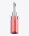 Pink Champagne Bottle HQ Mockup - Front View