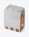 White Paper 6 Pack Beer Bottle Carrier Mockup - Halfside View (High-Angle Shot)