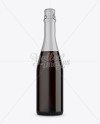 Dark Amber Champagne Bottle Mockup - Front View