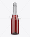 Dark Red Champagne Bottle HQ Mockup - Front View