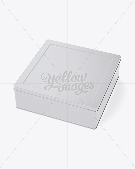 Tin Box Mockup - Halfside View (High-Angle Shot)