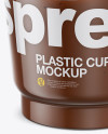 Clear Plastic Cup with Chocolate Spread Mockup (High-Angle Shot)