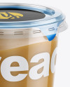 Clear Plastic Cup with Peanut Butter Mockup (High-Angle Shot)