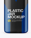 Plastic Jar in Glossy Shrink Sleeve Mockup - Front View