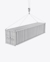 40F Shipping Container with Slings Mockup - Halfside View