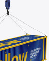 40F Shipping Container with Slings Mockup - Halfside View