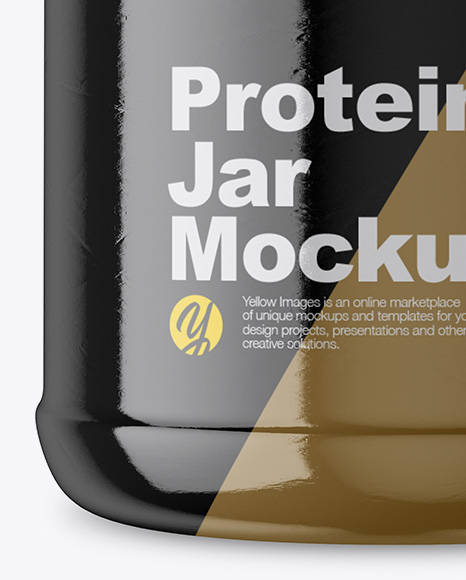 5lb Protein Jar in Glossy Shrink Sleeve Mockup - Free Download Images