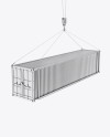 40F Shipping Container with Slings Mockup - Halfside View