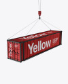 40F Shipping Container with Slings Mockup - Halfside View