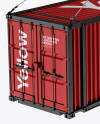 40F Shipping Container with Slings Mockup - Halfside View