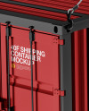 40F Shipping Container with Slings Mockup - Halfside View