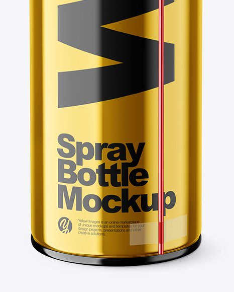 Opened Metallic Spray Bottle Mockup