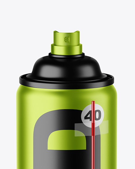 Opened Matte Metallic Spray Bottle Mockup