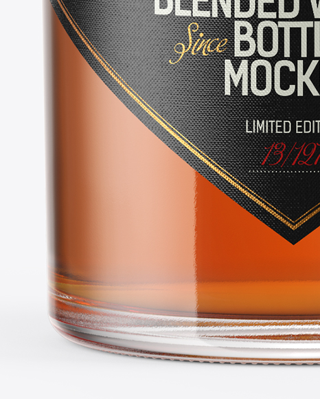 Whiskey Bottle with Wooden Cap Mockup