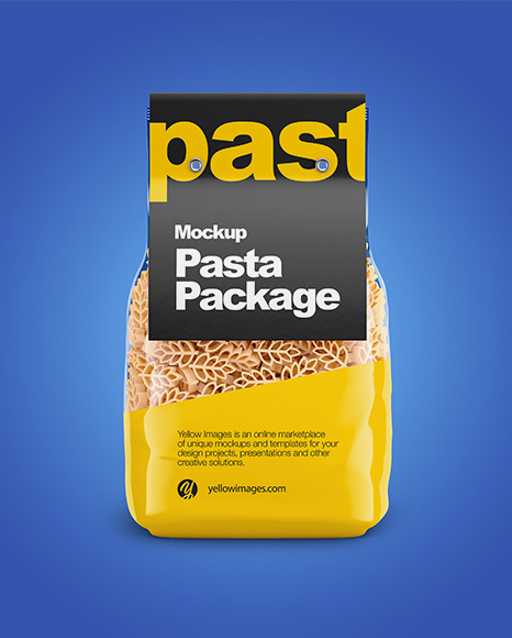 Spighe Pasta with Paper Label Mockup - Front View