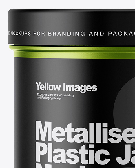 Matte Metallic Jar Mockup - Front View