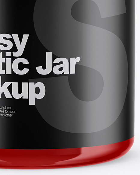 Glossy Jar Mockup - Front View (High-Angle Shot)