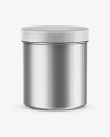 Matte Metallic Jar Mockup - Front View (High-Angle Shot)