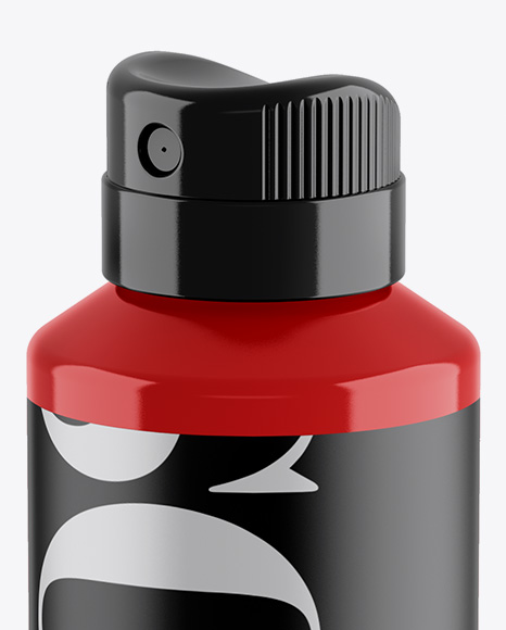 Glossy Spray Bottle Mockup - Half Side View (High-Angle Shot)