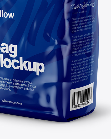 Glossy Bag Mockup - Half Side View