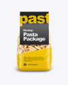 Pennette Rigate Pasta with Paper Label Mockup - Front View