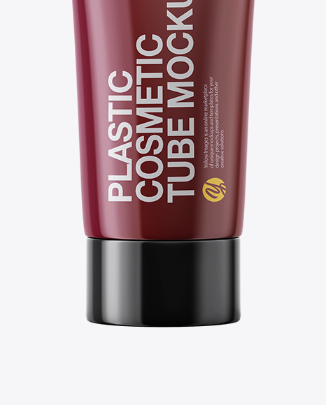 Glossy Plastic Cosmetic Tube Mockup